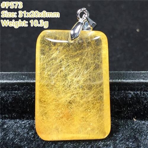 Natural Gold Rutilated Pendant For Women Lady Man Quartz Wealth Luck Beads Gemstone Reiki Crystal Necklace Pendant Jewelry AAAAA