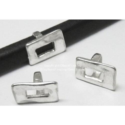 Square donut Licorice leather findings 10x6mm liciroce square sliders -LF54