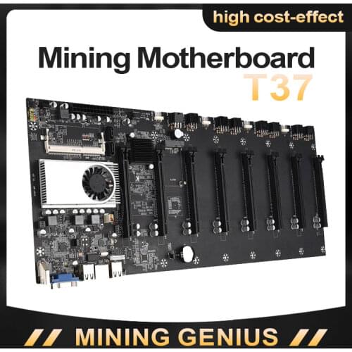 Riserless mining motherboard 8 GPU bitcoin Crypto Etherum Mining Support 1066/1333/1600MHz Graphics card spacing 50mm
