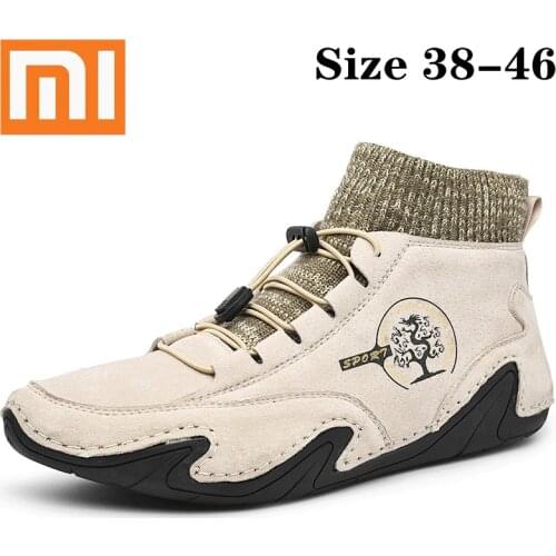 Xiaomi Men Winter Boots Fashion Leather Boots Men Autumn Winter Snow Casual Shoes Men Sneakers Ankle Antislip Warm Zapatos