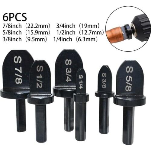 6-piece set of air-conditioning copper pipe expander expander pipe electric drill reamer forging alu bit tool repai reaming L4B5
