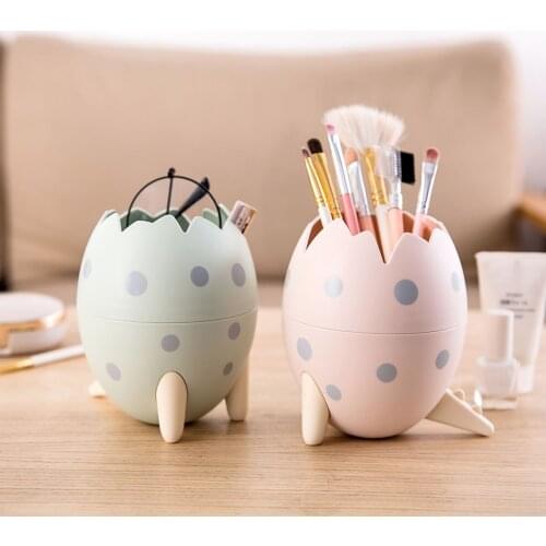 Egg Shape Desktop Storage Box Makeup Organizer Sundries Storage Basket Table Stationery Organizer Container Brush Pen Holder