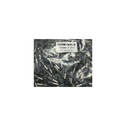 Wholesal 4mm2 INSULATED BOOTLACE FERRULE TERMINALS (GREY FOR 4mm2 cable) E4009