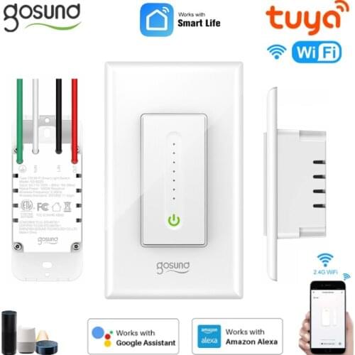New Gosund Tuya Smart Dimmer Switch Smart Life App Control US Standard WiFi Smart Light Switch Work With Alexa Google Home