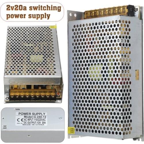 1Pcs Switch Power Converter AC 240V to DC 12V 20A 300W Voltage Transformer Switch LED Power Supply Convert Overload Protection