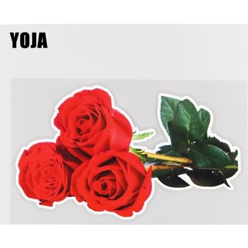 YOJA 18.9×11CM Red Rose Romantic Car Body Decoration Fashion Creative Window Bumper Stickers 19B-0056