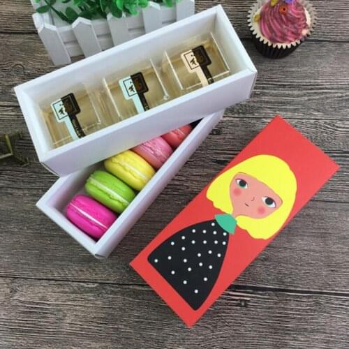 Christmas Hollow Macaron Box Cupcake Container Valentine Chocolate Packing Paper Cake Boxes LX8772