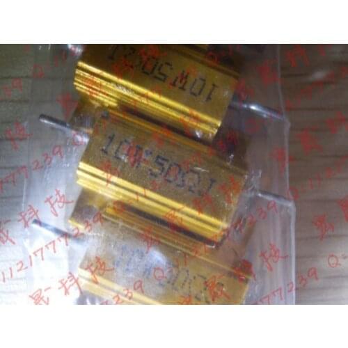 RX24-10W 50R Power Metal Shell Case Gold Aluminium Case Wirewound Resistor 10W 50ohm 5% Automobile LED lamp resistors 50R 10W