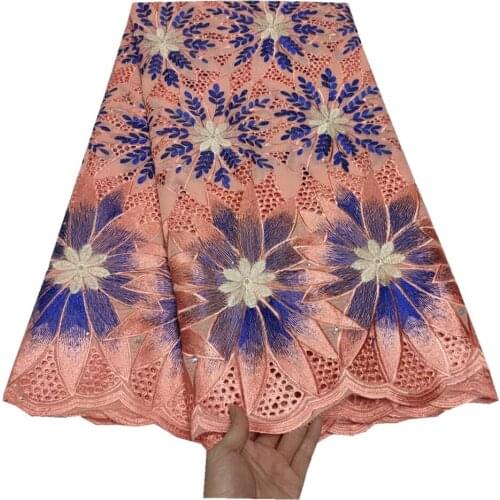 SJ Lace Cotton Design Swiss Voile Lace In Switzerland With Stones African Dry Lace Fabric High Quality Nigerian For Sewing t3-23