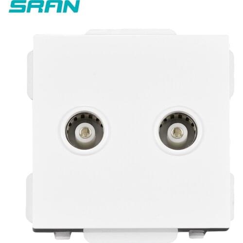 SRAN 52*52 dual wall TV socket 2gang television module accessories suitable for 86*86 panels function interface
