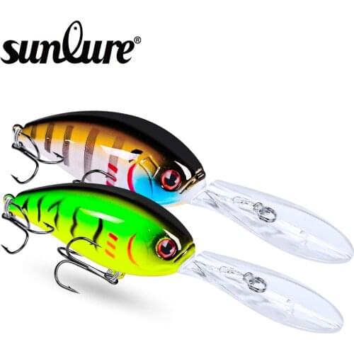 Sunlure 1PC Crank 6 colors Fishing Lure 17.5g-0.62oz/11.5cm-4.53" Plastic Hard Bass Bait Saltwater 3D Eyes Fishing Wobblers
