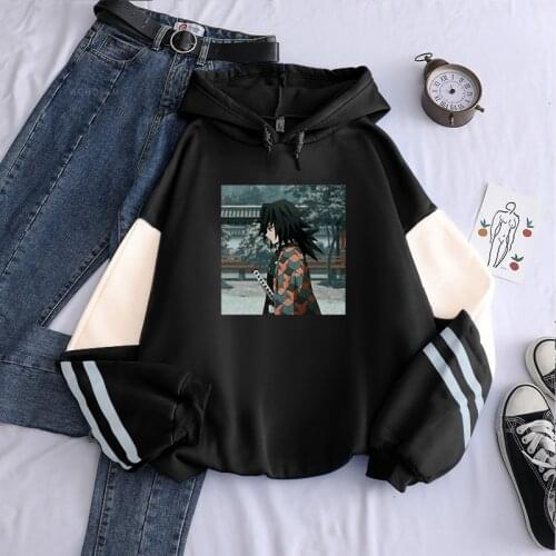 Demon Slayer Anime Hoodies Kimetsu no Yaiba Cool Giyuu Tomioka Men Women Winter Long Sleeve Cartoon Harajuku Hooded Sweatshirts