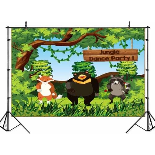 Thin vinyl new born forest animals safari 1st Birthday Party baby shower BannerBackgrounds Printed Photographic studio Backdrop