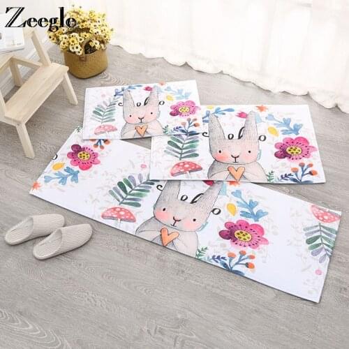 Zeegle Anti Slip Kitchen Rug Absorbent Hallway Floor Mat Doormat Bedside Carpet Mat Carpet and Rug for Living Room Sofa Area Rug