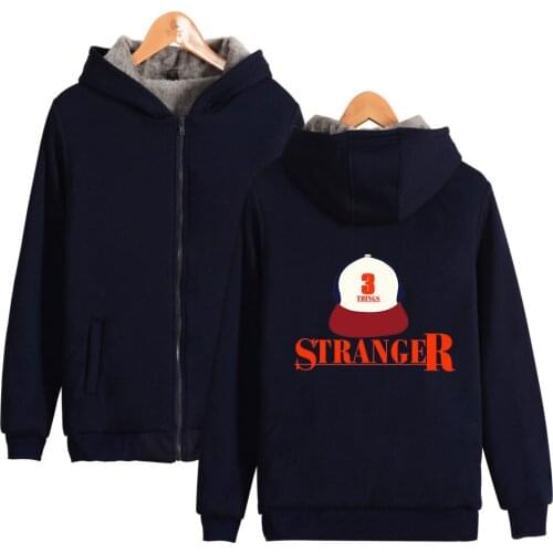 Stranger Things Printed Parkas Women/Men Long Sleeve Zipper Hooded Warm Coats Hot Sale Casual Streetwear Winter Clothes
