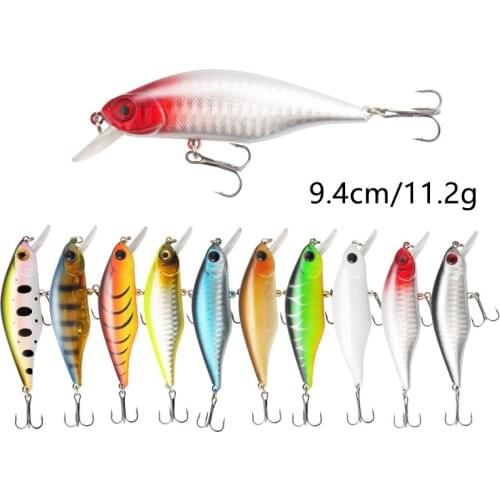 1Pcs Minnow Fishing Lures 3D Eyes Floating Laser Aritificial Fising Wobblers Crankbait Plastic Baits Pesca Isca 9.4cm 11.2g