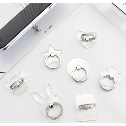1pcs Universal Transparent Finger Ring Holder 360 Degree Rotation Phone Stand Mount Portable Ring Holder for IPhone 11 12 Pro