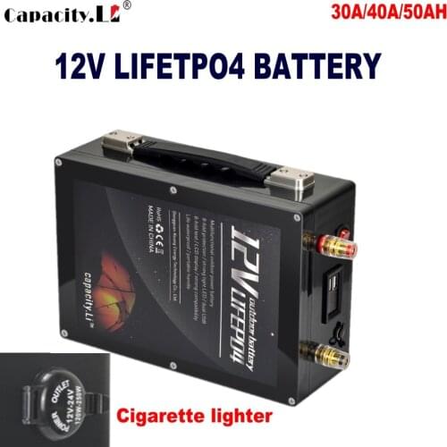 12v 30AH 40AH Lifepo4 battery pack 50ah Lithium iron rechargeable with bms and usb for outdoor Camping Toy car or tool battery