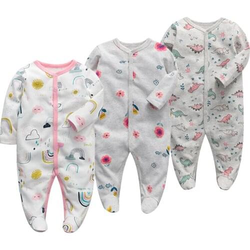 3Piece/Lot 100%Cotton baby rompers suit newborn baby girls boys clothes Long Sleeve Jumpsuit Playsuit Outfits Baby Clothing
