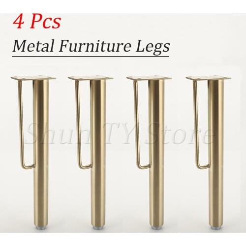 4 Pcs of Heavy-Duty Stainless Steel Metal Furniture Feet, Can Replace Sofa, Bed, Office Sofa Cabinet, TV Cabinet Furniture Legs