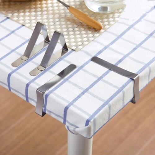 4pcs Stainless Steel Tablecloth Cover Clips table fixed Holder Restaurant for Home Party Picnic Wedding Party Decoration Clamps