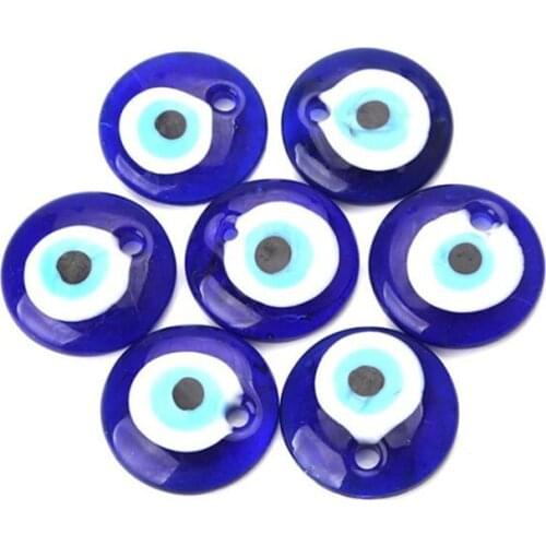 5pcs Fashion Lucky Turkish Blue Eye Charm Pendant Gift Blue Lamp Jewelry Accessory Amulet Kabbalah Multiple Sizes