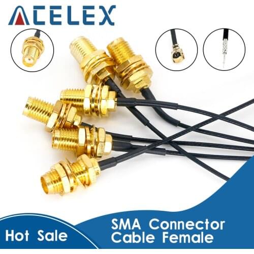 5pcs SMA Connector Cable Female to uFL/u.FL/IPX/IPEX RF Or NO Connector Coax Adapter Assembly RG178 Pigtail Cable 1.13mm