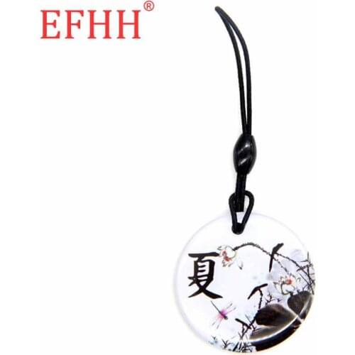 S50 1K Summer Pattern 13.56Mhz UID Keyfob Changeable Rewritable IC Card NFC RFID Dropping Glue Keychain Tags Fast Shipping 1pcs