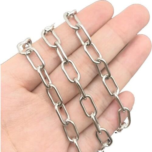 1Meter Stainless Steel Link Chains for DIY Jewelry Making Accessories Handmade Wallet Bracelet Chain Necklace Supplies
