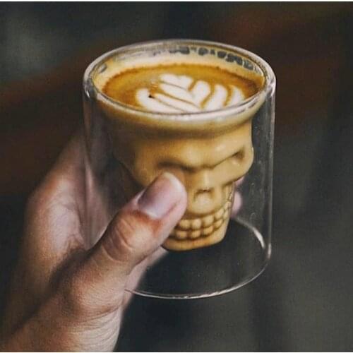 Skull Wine Glass Mug Latte Coffee Whiskey Transparent Cup Vodka Drinking Bar Club Wine Glass Party Coupes Cocktail Goble Cups