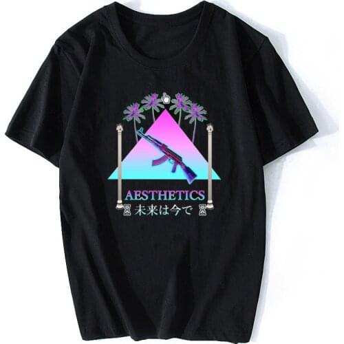 Aesthetics Ak-47 Pyramid T-shirts Streetwear Summer Men/women Vintage Vaporwave T Shirt Aesthetic Clothes Camisetas Hombre