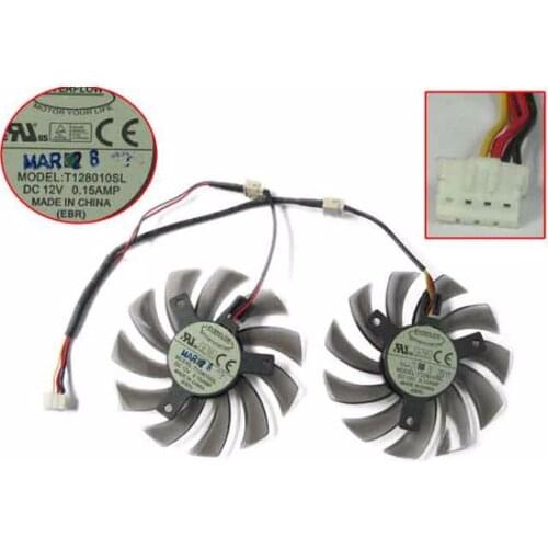 Everflow T128010SL DC 12V 0.15A Dia. 75mm C.T.C 39mm 3-Wire Server Frameless Cooling Fan