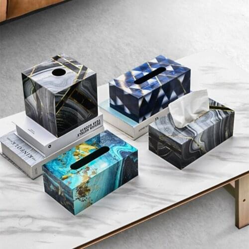 Tissue box Desktop ornaments Tissue storage box Home Decoration Modern minimalist creativity Rectangular wooden Draw paper