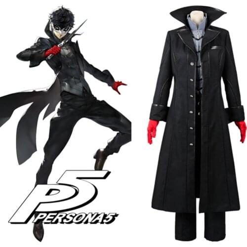 Persona 5 Cosplay Costume Persona 5 Joker Trench Coat Uniform Suit Halloween Carnival Shirt Pant Full Set