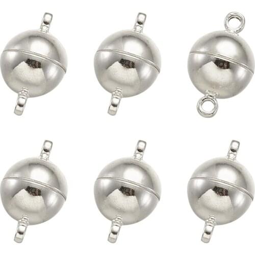 5Sets 11x5mm Round Brass Magnetic Clasps Bracelet Necklace Connector Clasps for Jewelry Making Accessories Findings Wholesale