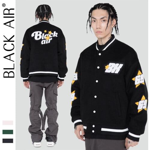 BLACKAIR embroidery fashion jacket men varsity jacket techwear japanese streetwear men hip hip jackets men clothing L301