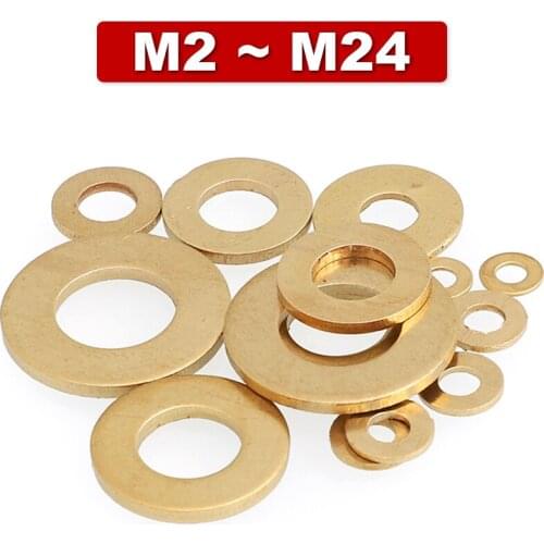 Brass Washer,Gasket Metal Meson Ga97 Copper Flat Washer Thickened 0.4~4mm,M2 M2.5 M3 M4 M5 M6 M8 M10 M12 M14 M16 M18 M20 M22 M24