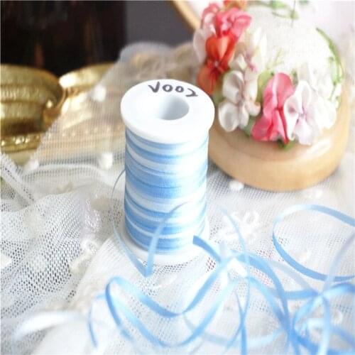 2mmX20m/roll variegated colors of 100% pure silk embroidery ribbon thin taffeta high quality silk ribbon Anya Ribbon Handcraft
