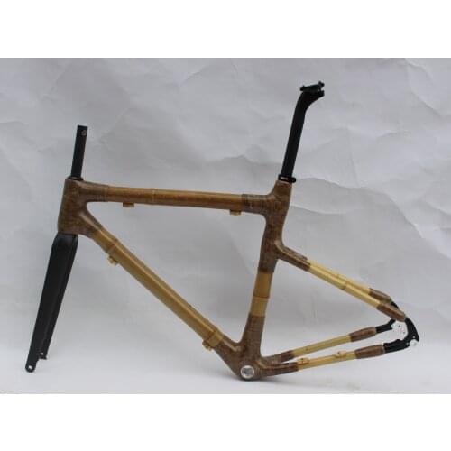 Hot Sales ! Free Shipping ! 2021 Bamboo Road Gravel Bike Frame Bicycle Frameset Thru Axle 56cm 700x35~42c