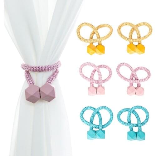 Magnetic Solid Color Curtain Hooks Tiebacks Tie Backs Buckle Clips Holdbacks Curtain Tiebacks For Living Room Bedroom Decoration