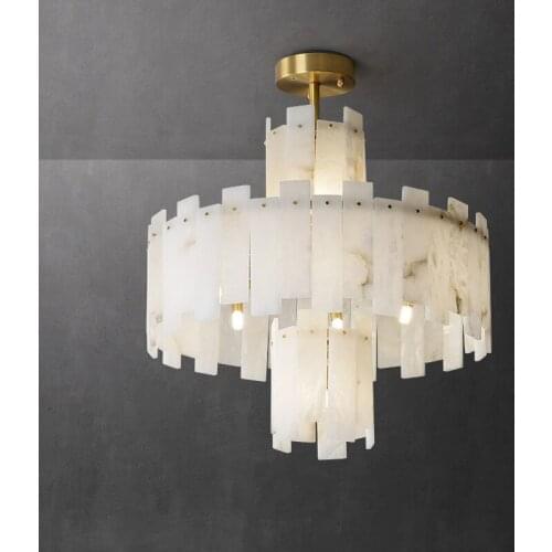 All copper marble living room chandelier post modern creative minimalist design study bedroom dining room lamps