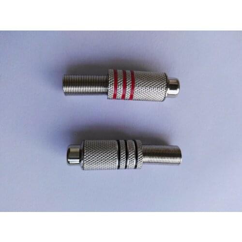 RCA Phono Metal Female Inline Cable Socket Solder Connector with Metal Spring