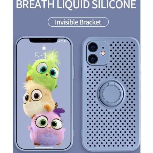 New Luxury Liquid Silicone Breathable Soft Case For iphone 12 case Silicone Ring Holder Magnetic Cover for iPhone 11 Pro Max