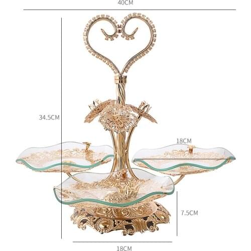 New light luxury style creative family living room hotel tea table crystal fruit plate European fruit plate