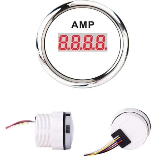 New Voltmeter AMP 52mm Amperemeter Gauge Digital Ammeter For Car Boat Marine Motorcycle 12V/24v 75mA Signal Ampere meter