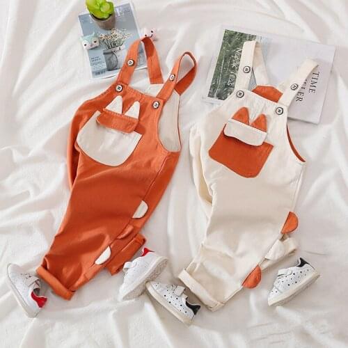 Toddler Baby Jumpsuits Spring New Kids Lovely Casual Cotton Overalls Cartoon Color Matching Cute Pants for Boys Girls 1 2 3 4 Y