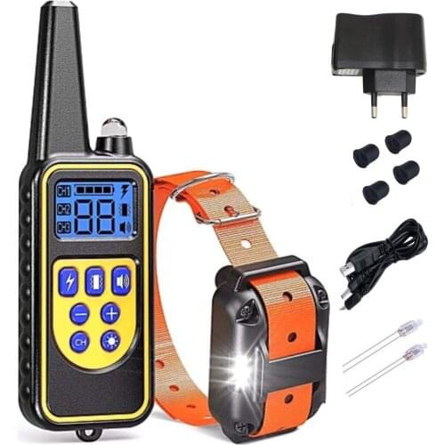 800M Dog Training Collar Electric Shock Collar For Dogs IP7 Diving Waterproof Remote Control Dog Device Charging LCD Display