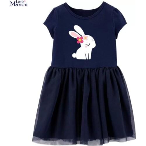 Frocks for Girls 2021 Summer Baby Girl Children Clothes Toddler Cotton Bunny Print Vestiods Casual Dress for Kids 2-7 Years