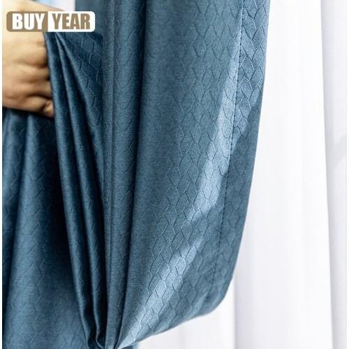 New thickened modern full blackout curtains for living room bedroom heat insulation cloth simple curtain