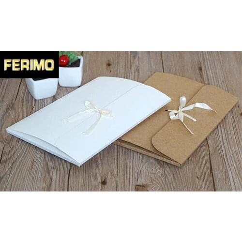 24x18x0.7cm Large Kraft Paper Scarf Gift Box White Cardboard Envelope Postcard Packing Box Birthday Party Supplies Present Box